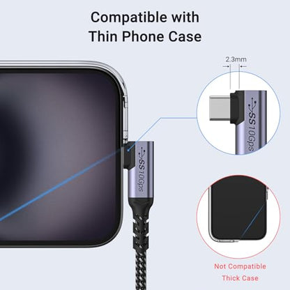 100W 1.5ft USB C Cable Right Angle, 2 Packs, 10Gbps Data Speed - size: 100w - 1.5ft, 1.5ft