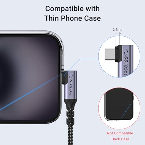 USB C to USB C Cable 100W, 2-Pack 6.6ft Right Angle - size: 100w - 6ft, 6ft