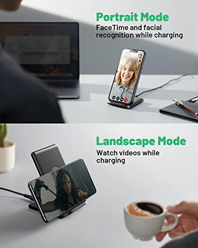 INIU Wireless Charger Station, Fast Wireless Charging Stand, Black+White Combo