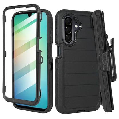 Compatible for Samsung Galaxy A26 5G, Built in Screen Protector, Belt Clip Holster Heavy Duty Defender Case Dustproof Shockproof Protection (Stripe) - color: Stripe