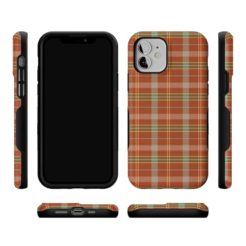 Casely iPhone 12 Mini Case | Spiced Chai | Fall Plaid | Bold Protective Design | MagSafe Compatible Design - color: Spiced Chai | Fall Plaid, size: Iphone 12 Mini