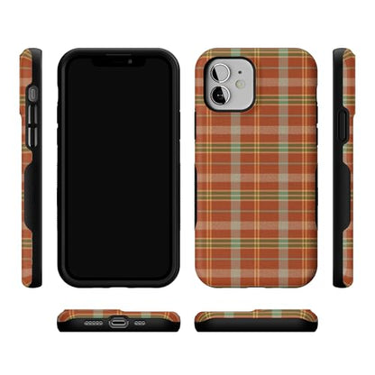 Casely iPhone 12 Mini Case | Spiced Chai | Fall Plaid | Bold Protective Design | MagSafe Compatible Design - color: Spiced Chai | Fall Plaid, size: Iphone 12 Mini