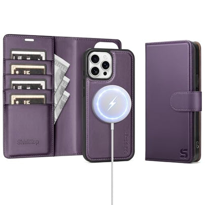 Shieldtop Compatible with MagSafe iPhone 13 Pro Max Wallet Case,Dark Purple - color: Dark Purple, size: iPhone 13 Pro Max - 6.7"