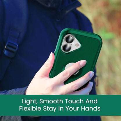 MXX for iPhone 17 Case, Heavy Duty 3 in 1 Wing Design Protective Cover with MagSafe, Phone Case 2025 (Green) - color: Green, size: iPhone 17