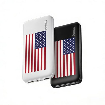 Miady 2-Pack Portable Charger, Slim 10000mAh Power Bank Travel Battery Pack - color: White+Black