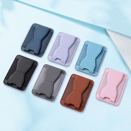 for MagSafe Wallet with Stand Grip, 5 Card Holder for iPhone - color: Light blue
