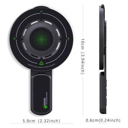 3-in-1 Magnetic Phone Grip Stand with 360° Roration Angle Adjustment, Silicone Finger Ring & Fidget Toy Design, Gym Dual-Sided Magnetic Phone Kickstand for All Phones - color: Grey