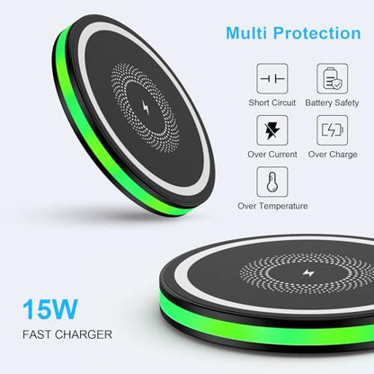 Samsung Galaxy S26 Ultra Wireless Charger Fast Charging Pad for Galaxy S26 Ultra S26 S25 S24 S23 Wireless Phone Charger Android Charging Station Cargador Inalámbrico para for iPhone 17e 17 Pro Max 16