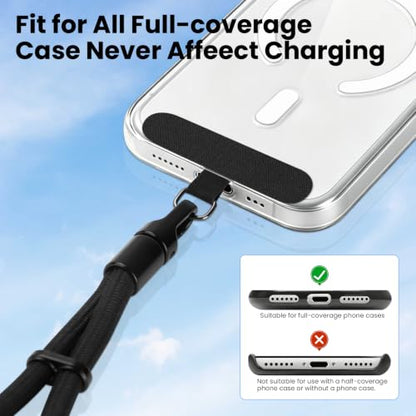 Phone Lanyard, Anti Theft Phone Wrist Strap with 2 Tether Tabs, Adjustable Wristlet & Hand Cell Phone Lanyard for Women and Men (Black Lanyard) - color: Bl6s