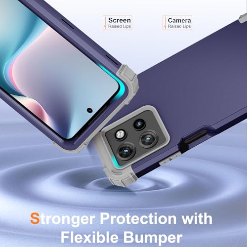Phone Case for Motorola Moto G Power 2025/Moto G Play 5G 2025 Hard Cover Shockproof Soft Silicone Bumper Hybrid Three Layer Heavy Duty Grip Rugged Protective Cell GPower GPlay XT2515-1 Blue - color: Blue