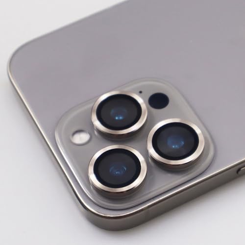 BONVAN for iPhone 16 Pro / 16 Pro Max Camera Lens Protector Metal Crystal Tempered Glass Screen Accessories Cover (Natural Titanium) - color: Natural Titanium
