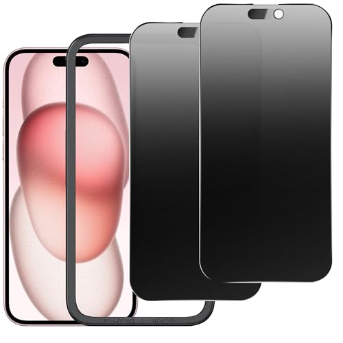 2 Pack Matte Privacy Screen Protector for iPhone 16/15/14 Pro 6.1",Anti-Glare Anti-Spy Scratch Resistant Tempered Glass Film,Smooth Responsive Touch Anti-Scratch Glass，Easy to Install - size: for iPhone 14 Pro / 16 / 15