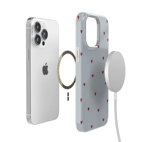 Casely iPhone 14 Pro Case | Love Lines | Blue Stripes | Compatible with MagSafe | Classic Ultra Slim Design - color: Love Lines | Blue Stripes, size: iPhone 14 Pro
