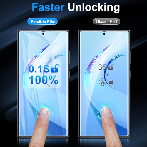 LYWHL 5 Pack for Samsung Galaxy S22 Ultra Screen Protector [Like Original Fingerprint Unlock], Real Invisible Self-Healing Protective Film [Not Glass], HD Clear, Case Friendly, Scratch-Resistant - size: 6.8 inch - Samsung Galaxy S22 Ultra