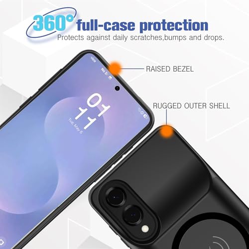 Battery Case for Galaxy S25 Edge, 10000mAh High Capacity Portable Charger Case, Compatible with Galaxy S25 Edge 6.7 inch, Wireless & Carplay, Black - size: Galaxy S25 Edge