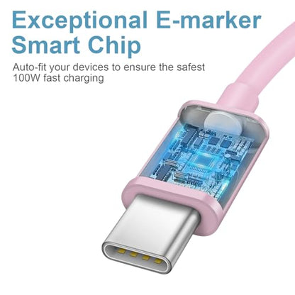 iPhone 17 16 15 Charger Fast Charging 3 Pack USB C Charger Block - color: Pink, size: 6FT