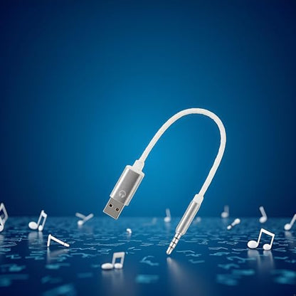 3.5mm USB to Aux Adapter 3.5mm Analog Cable Type-C Converter Earphone Adapter Compatible with MP3 Players Aux,CD Players, Laptops, Tablets, Smartphone,Headphone (Silver)