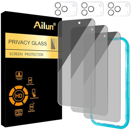 Ailun Privacy Screen Protector + Camera Lens Protector for iPhone 17 Pro