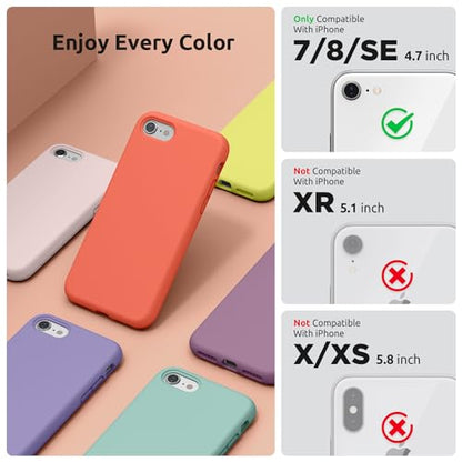 SURPHY Designed for Phone SE 3rd 2nd SE 2022 SE 2020, Liquid Silicone Case, Nectarine - color: Nectarine