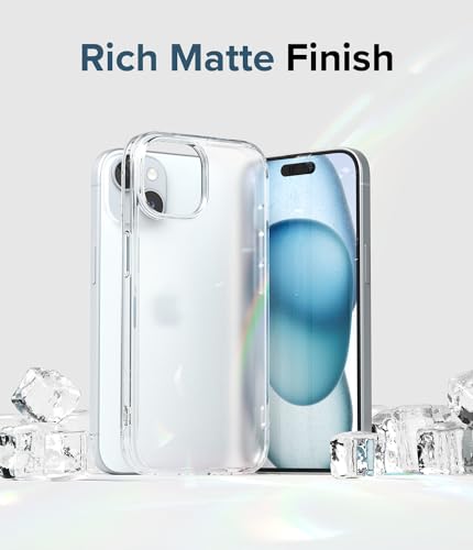 Ringke for iPhone 15 Case [Fusion Matte Clear] | Oil & Dirt Resistant, Anti-Fingerprint Technology Prevents Oily Smudges, Frosted Coating Feels Velvety Soft - size: iPhone 15