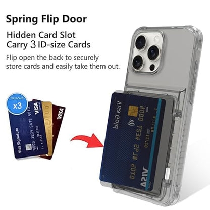 Wallet Case for iPhone 16 Pro Max with 3 Credit Card Holder Slot | Shockproof Hybrid Heavy Duty Protection Clear Phone Cover Compatible with iPhone 16 Pro Max 2024 (Clear Black) - color: Clear Black, size: iPhone 16 Pro Max