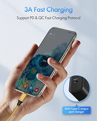 etguuds USB C to USB C Cable 6ft, 2-Pack 60W C to C Cable Fast Charging - color: Gold, size: 6ft