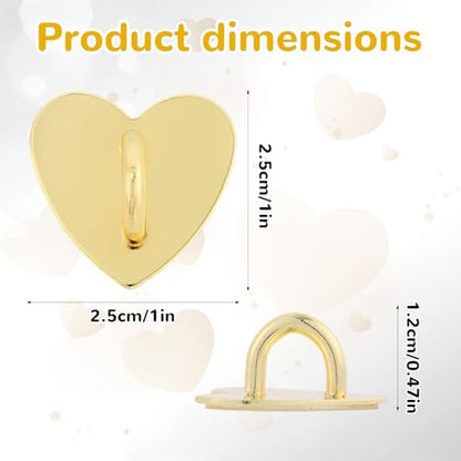 8pcs Heart Phone Charm Holder, 1inch Cell Phone Charm Hook - color: gold, silver, size: 2.5cm