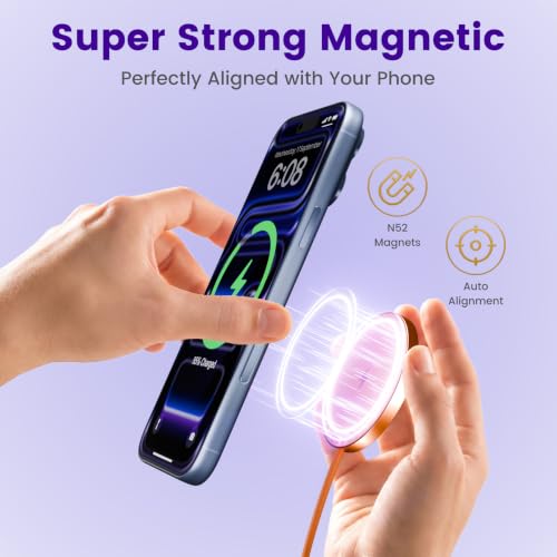15W Magnetic Fast Charging Pad, Wireless Charger for Apple MagSafe - color: Orange*3