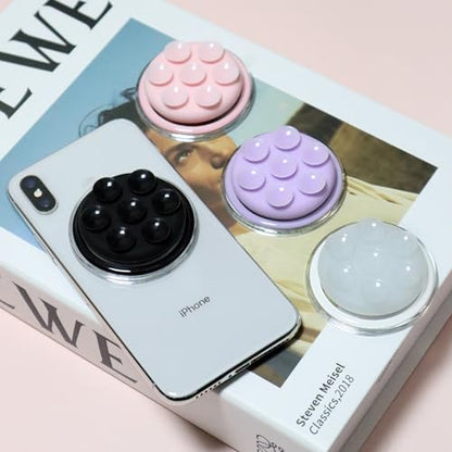 On The Grip Magnetic Silicone Suction Cup Phone Mount with Hands-Free Stand - Perfect for Selfies, Videos, Durable, Secure Grip, One-Touch Holding, Lightweight, Sleek Design (Purple)