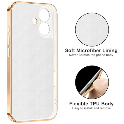Dinick White for iPhone 16 Case with Ring Holder Kickstand - color: White, size: 6.1'' iPhone 16