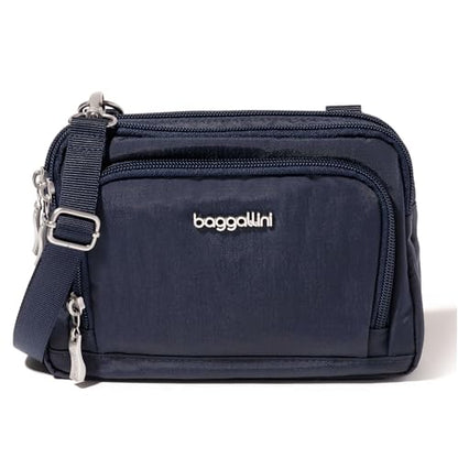 Baggallini Triple Zip with Front Wallet/Trifecta RFID Wallet Crossbody - color: French Navy