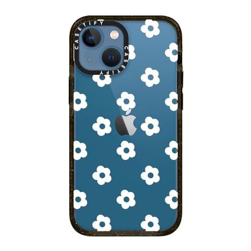 CASETiFY for iPhone 13 Mini Case - Impact | Slim Fit | 6.6 ft. Drop Protection | Ditsy Daisies - White | Black - color: Ditsy Daisies, size: Iphone 13 Mini (5.4")