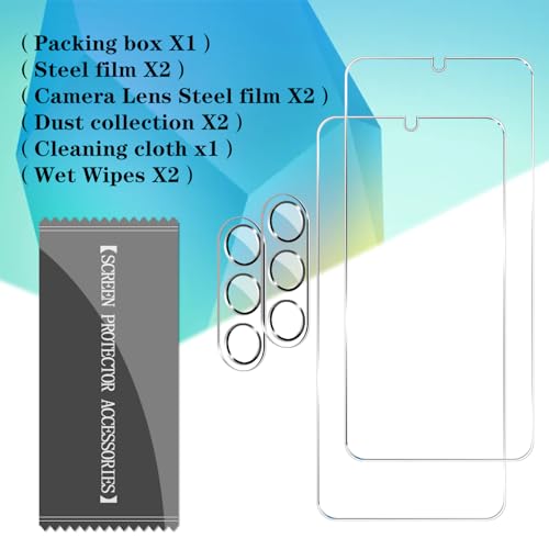 BIGFACE Galaxy A16 Tempered Glass Screen Protector + Camera Lens Protector [2 + 2 Pack][Case Friendly][Anti-Scratch][Ultrasonic Fingerprint Unlock] HD Protective Film for Samsung Galaxy A16 - size: galaxy A16(6.7")