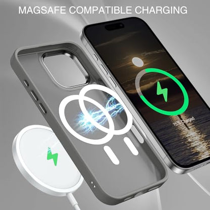 BENTOBEN Magnetic for iPhone 16 Pro Max Case,(Compatible with MagSafe) (Military Grade Drop Protection) Slim Translucent Matte Shockproof with Anti-Fingerprint Phone Case 6.9",Gray - color: Gray