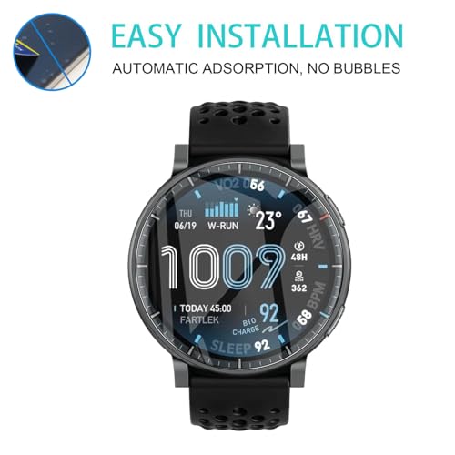 5 Pack Screen Protector for Smartwatch Amazfit Active Max 1.5",Soft Flexible TPU Film Screen Protector for Amazfit Active Max,Full Coverage,HD Clear,Support Fingerprint Unlock