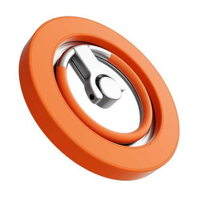 MagSafe Phone Grip Stand, 360° Rotatable, Dual-Sided Magnet - color: Orange