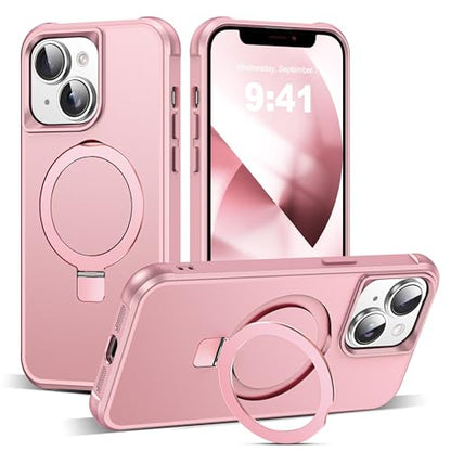 SKYLMW Compatible with iPhone 13/14 Case with Stand,Rose Gold - color: Rose Gold, size: iPhone 13 & iPhone 14