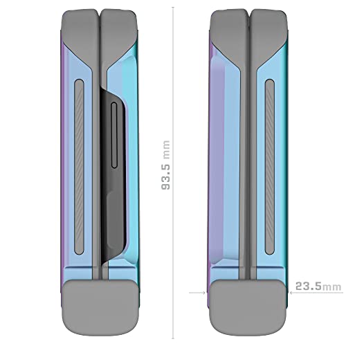 Ghostek Atomic Slim Galaxy Z Flip 4 Case - Clear Back with Iridescent Aluminum Bumper, Shockproof & Dual-Layer Protective Phone Case, Phone Cover Designed for 2022 Samsung Z Flip 4 (6.7") (Prismatic) - color: Prismatic, size: Galaxy Z Flip 4