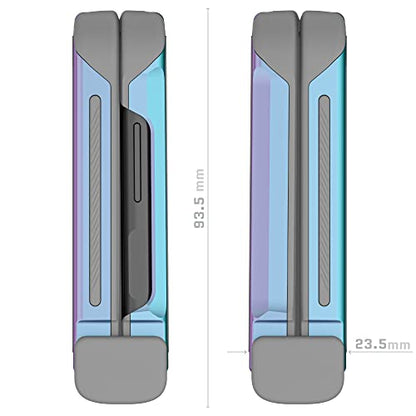 Ghostek Atomic Slim Galaxy Z Flip 4 Case - Clear Back with Iridescent Aluminum Bumper, Shockproof & Dual-Layer Protective Phone Case, Phone Cover Designed for 2022 Samsung Z Flip 4 (6.7") (Prismatic) - color: Prismatic, size: Galaxy Z Flip 4