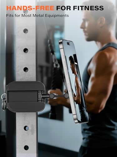 A2C 3-in-1 Magnetic Phone Holder for Gym Travel with Tray Table Clamp - color: Black