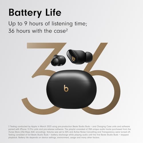 Beats Studio Buds + - Black / Gold with AppleCare+ (2 Years) - color: Black/Gold, style: With AppleCare+
