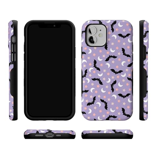 Casely iPhone 12 Mini Case | Midnight Flight | Celestial Bats | Bold Protective Design | MagSafe Compatible Design - color: Midnight Flight | Celestial Bats, size: Iphone 12 Mini