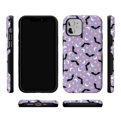 Casely iPhone 12 Mini Case | Midnight Flight | Celestial Bats | Bold Protective Design | MagSafe Compatible Design - color: Midnight Flight | Celestial Bats, size: Iphone 12 Mini