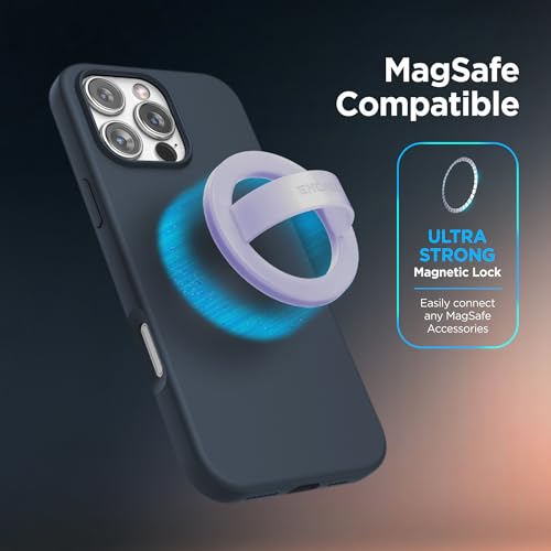 Encased Magnetic Phone Grip Holder (Compatible with MagSafe) Thin Silicone Finger Loop Ring for iPhone (Periwinkle) - color: Periwinkle