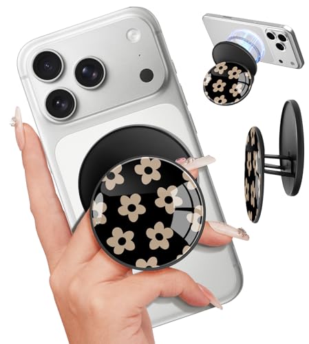 Magnetic Phone Grip, Cute Finger Grip Phone Stand, Small Flower - color: Small Flower
