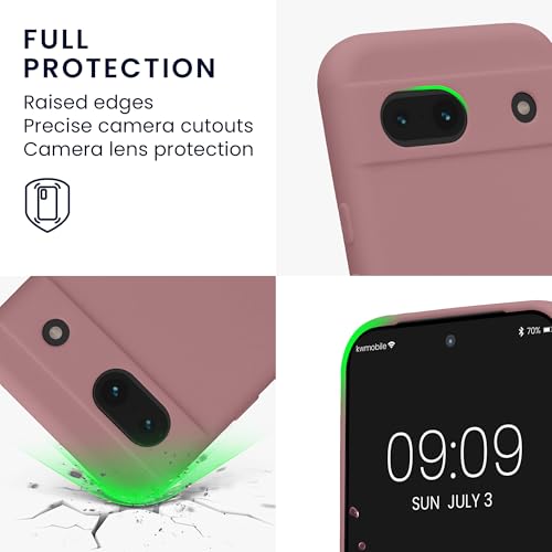 kwmobile Case Compatible with Google Pixel 8a Case - Protective Slim TPU Phone Cover - Soft Matte Finish - Antique Pink Matte - color: antique pink matte