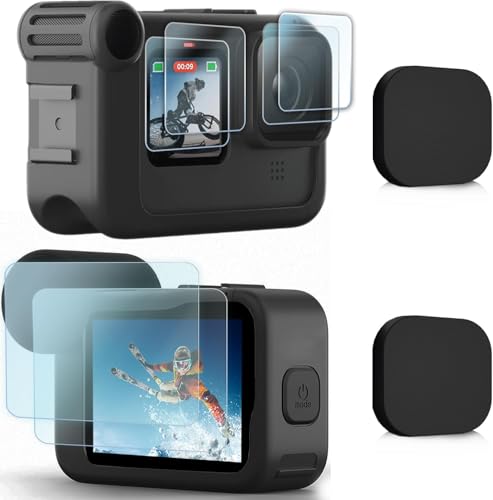 FiTSTILL [8PCS Screen Protector for Go Pro Hero 12/Hero 11/Hero 10/Hero 9 Black Fit Media Mod Ultra Tempered Glass Protective Foils Accessories Kit(NOT for Hero 13 Black) - size: For Hero 12/11/10/9 media mod