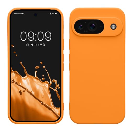 kwmobile Case Compatible with Google Pixel 9 Case - Protective Slim TPU Phone Cover - Soft Matte Finish - Fruity Orange - color: Fruity Orange, size: Pixel 9