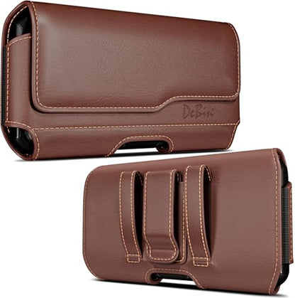 Case for Galaxy S25 Ultra, S24 Ultra 5G, S24 FE, S23 Ultra, S22 Ultra, S21 Ultra, Note 20 Ultra - Cell Phone Belt Holster with Clip Carrying Pouch Holder Cover Brown - color: Brown, size: Samsung Ultra