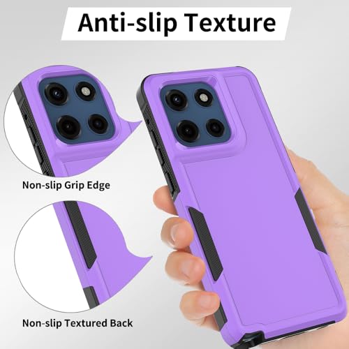 for Moto G Stylus 2025/2026 Case: Dual Layer Protective Heavy Duty Cell Phone Cover Shockproof Rugged with Screen Protector - Military Protection Bumper Tough - for G Stylus 2025/2026, Purple - color: Purple (PC) + Black (TPU)
